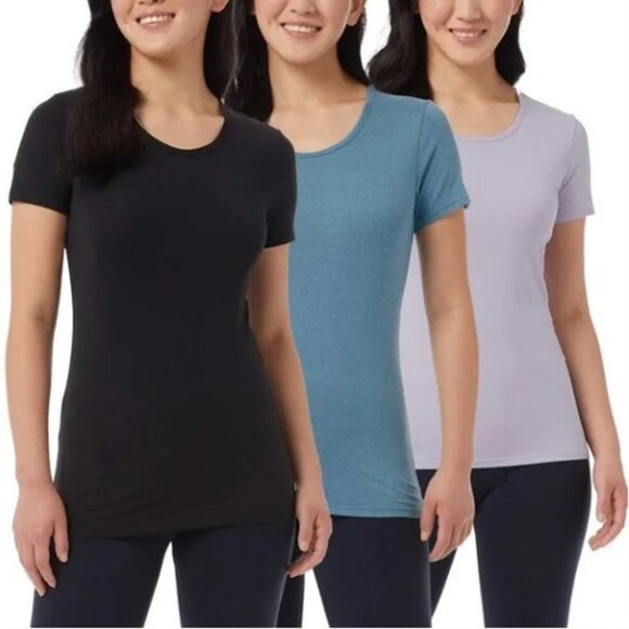 32 Degrees Lavender Round Neck Short  Sleeve Activewear Shirt M - Picture 9 of 9